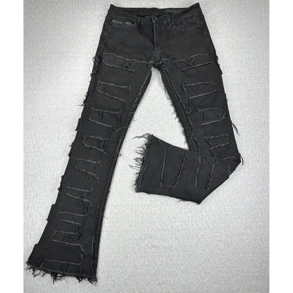 Rockstar Original Bootcut Goth death rock Jeans Men 34(33X34 Black Distressed